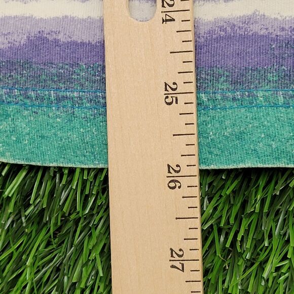 Vintage 90s Surfer Shirt Womens Large 24x26 Baggy Striped - Picture 10 of 15